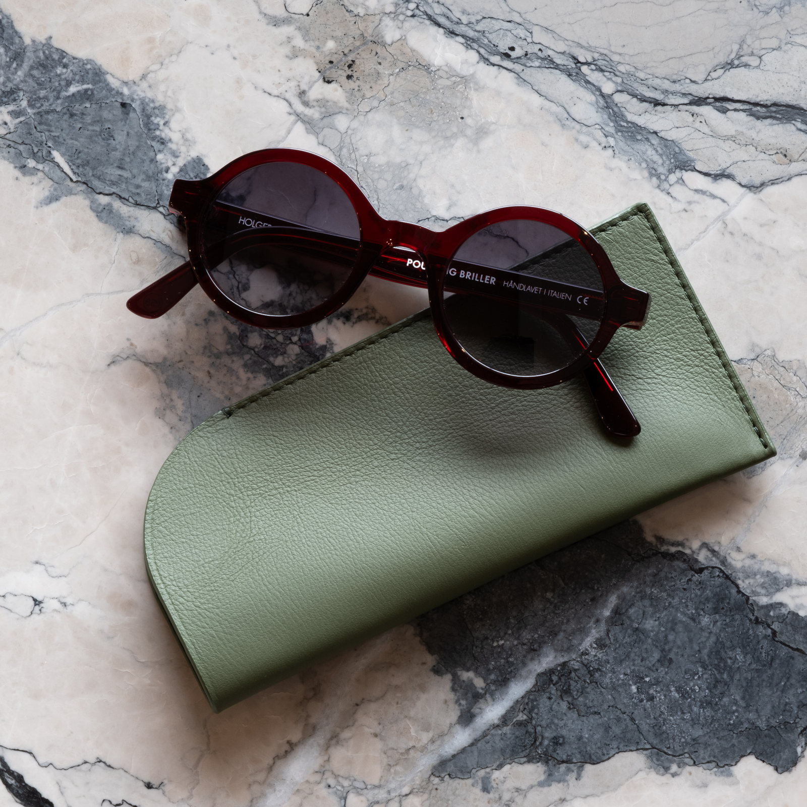 The Glasses Case: Leather - Cactus