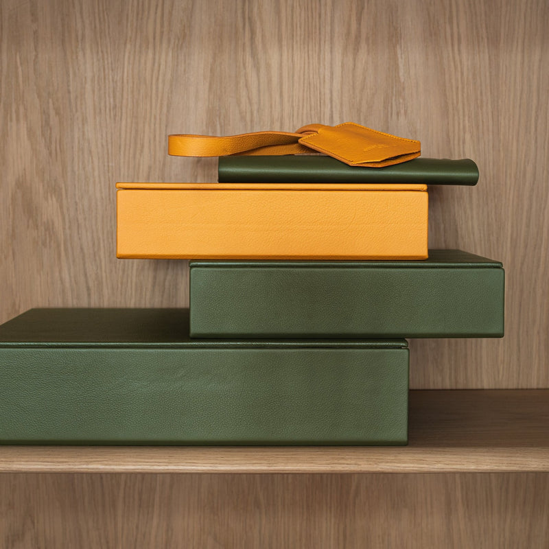 The Box: Leather - Saffron - Large
