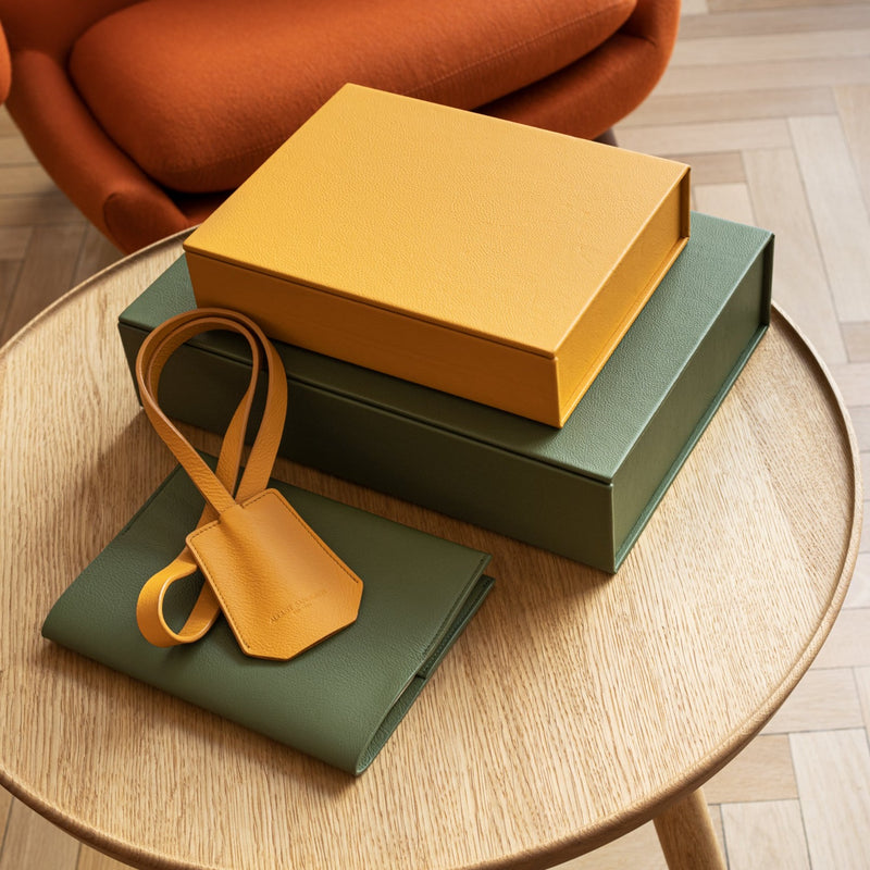 The Box: Leather - Saffron - Medium