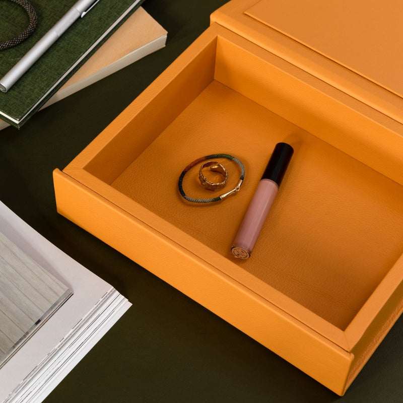 The Box: Leather - Saffron - Medium