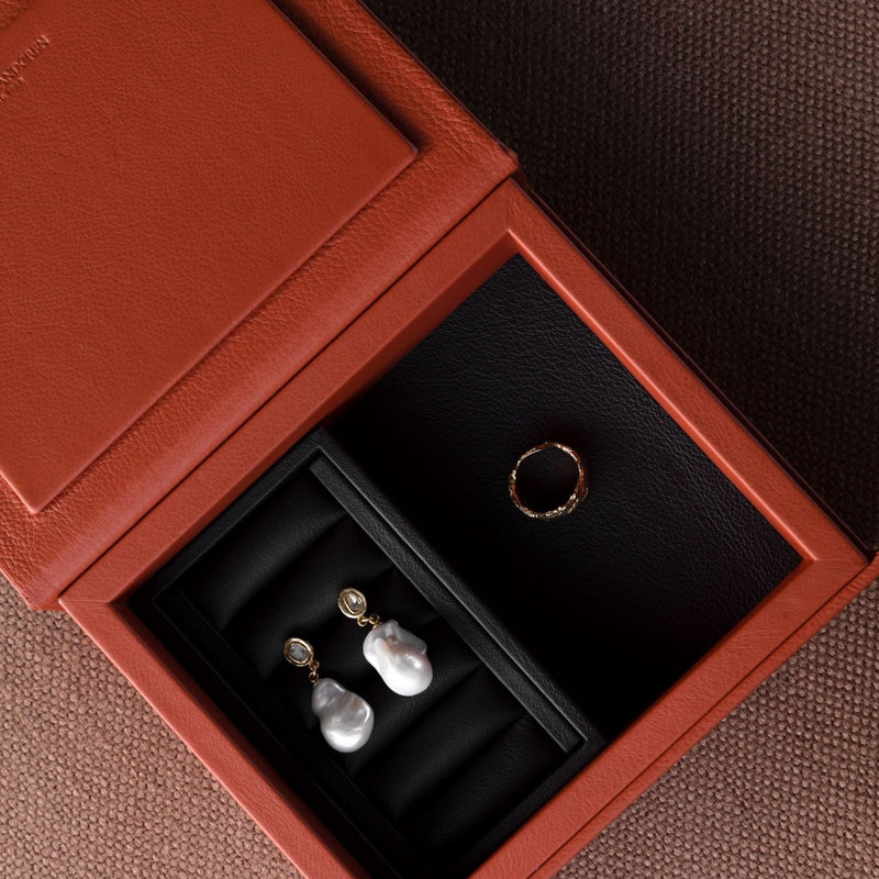 The Jewelbox: Leather - Apricot - Small